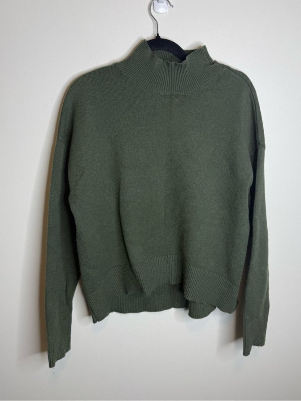 OAK + FORT Olive Green Mock Neck Sweater size small